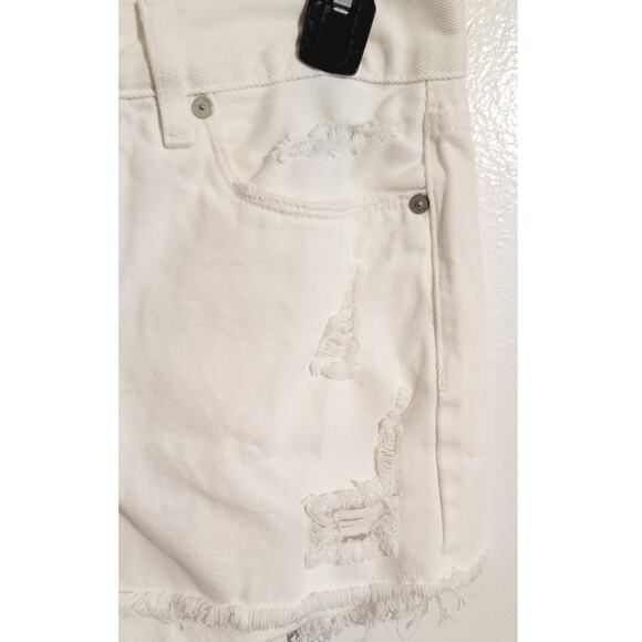 BlankNYC Button Fly Distressed High Rise Cut-Off Shorts White 29 - Picture 11 of 11